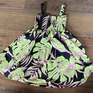 Maaji Kids Dress in Black and Lime Green Floral